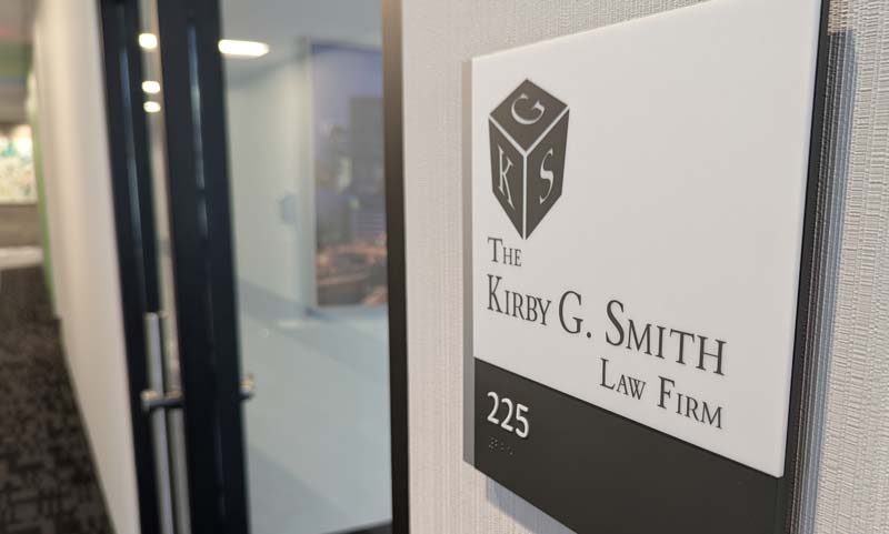 The Kirby G. Smith Law Firm office sign